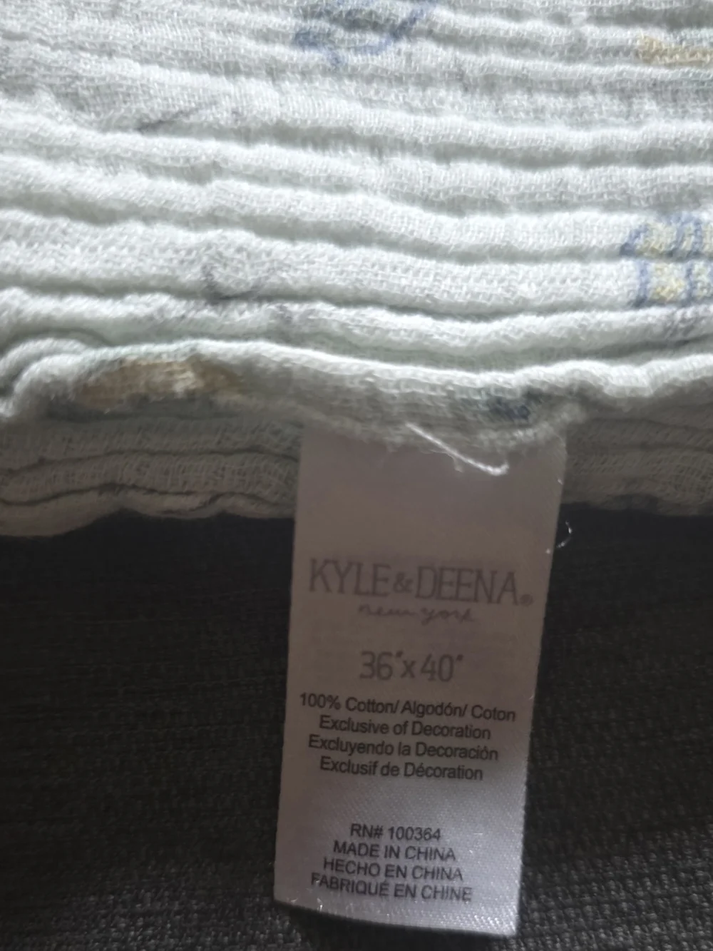 KYLE & DEENA 36x40 100% Cotton Muslin Swaddle Blanket
